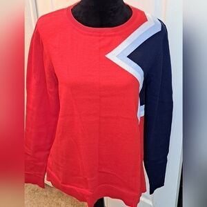 Charter Club EV1 Sweater In Red & Blue   Size XL